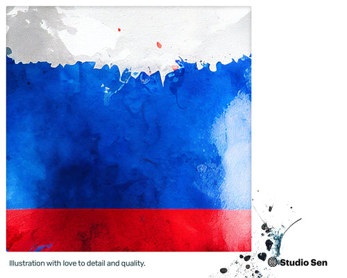 Majestic Positive Russian flag, Fantastic Upbeat Art, Incredible Intriguing Premium Witty Admired Screen print