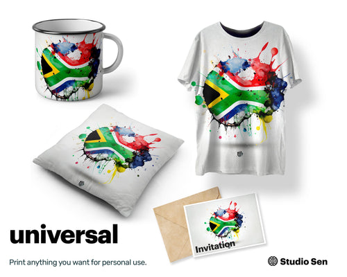 Adorable Friendly South African flag, Quirky Positive Canvas, Magical Delightful Zippy Winsome Cozy Instant Download