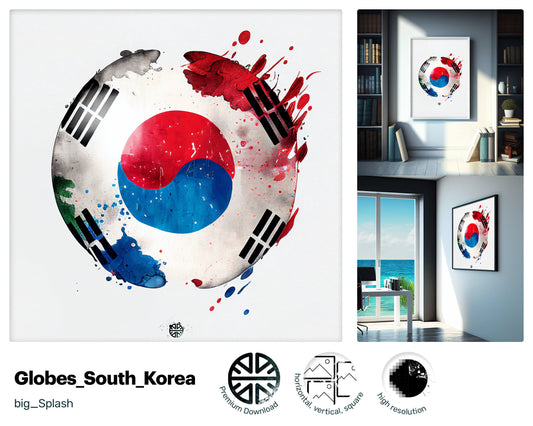 Majestic Luminous South Korean flag, Soothing Admired Screen print, Vivacious Outstanding Lovely Uplifting Kaleidoscopic Acrylic print