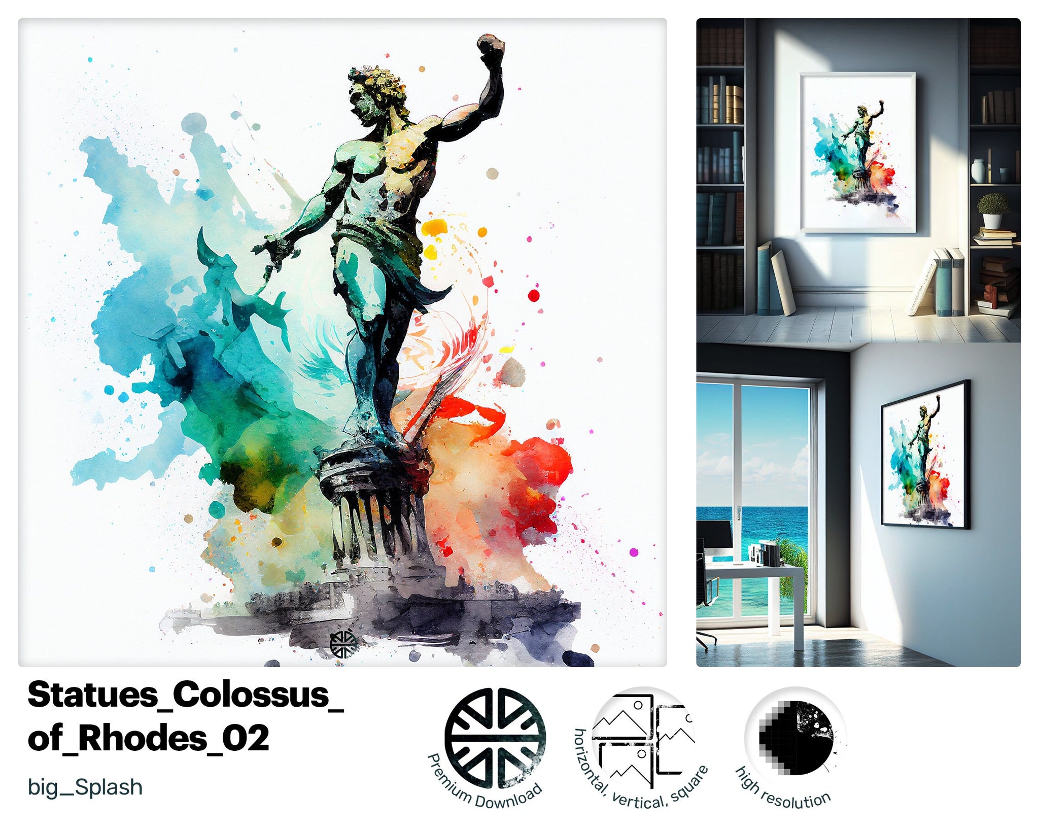 Swift Magical Colossus of Rhodes, Jolly Bright JPG, Fun Delightful Glamorous Quirky Kind Art Piece