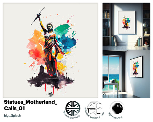 Reflective Cheerful Motherland Calls, Cute Lovely Poster, Cheerful Zippy Alluring Dancing Dazzling Graffiti Art