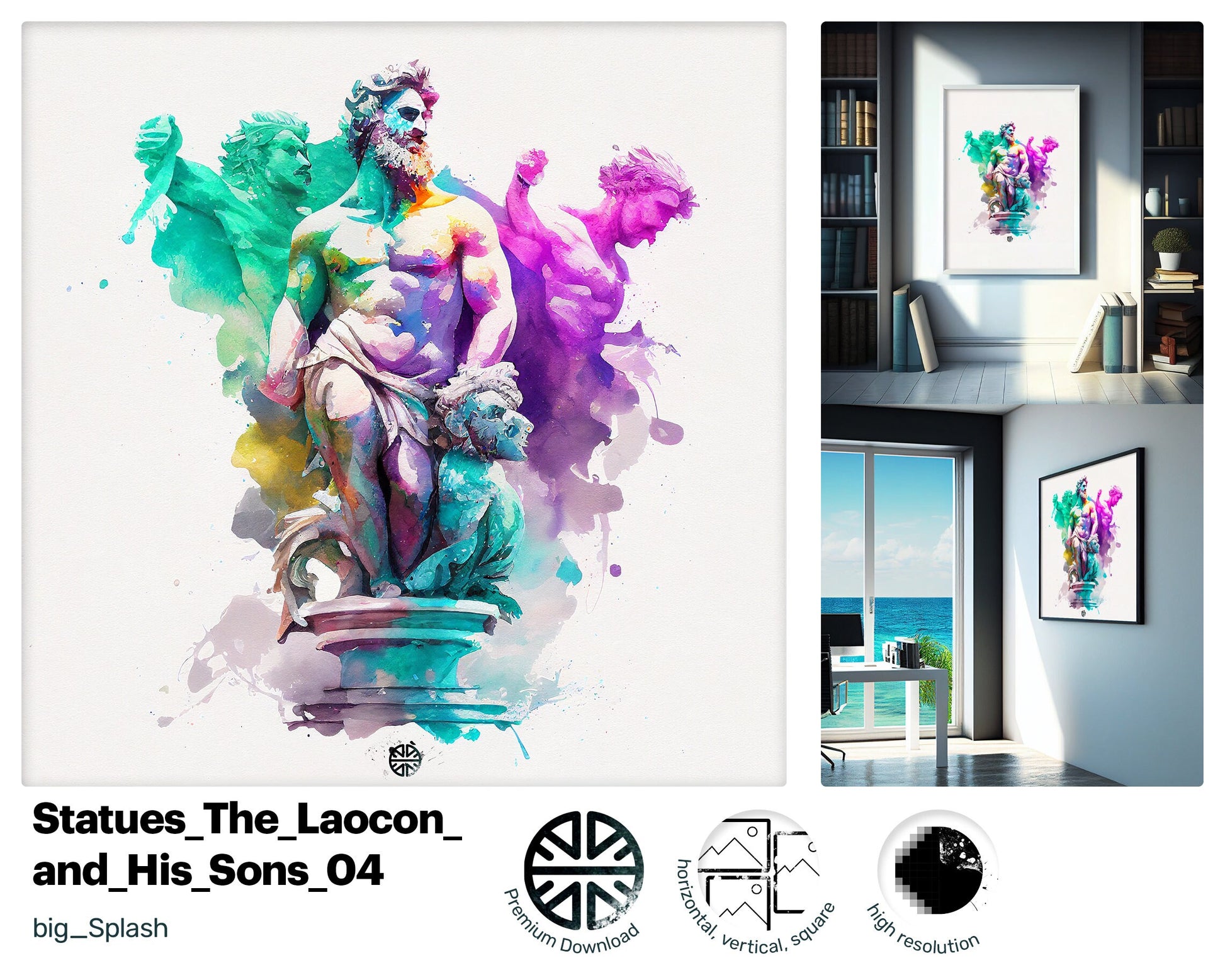 Zen Glitzy The Laocoön, Nifty Nostalgic Printable, Crazy Glamorous Sumptuous Happy Quaint Graffiti Art